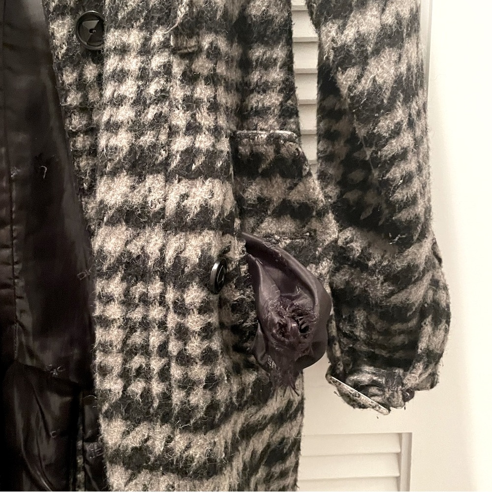 Black and White DKNY Peacoat